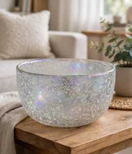 Bol à bougie en verre résistant à la chaleur, irisé, texturé, transparent, porte-bougie décoratif, lanterne, pot pour la décoration de Noël, de Pâques et de la maison - Product Image 1