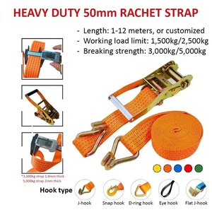 Sangle d'arrimage en polyester de 50 mm avec boucle à cliquet, sangles robustes pour le transport avec une résistance à la rupture de 3000 kg - Product Image 4