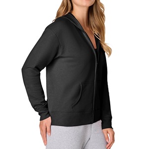 Sudaderas con capucha de forro polar 100% algodón para invierno, con hombros caídos, oversize, con cremallera completa, para niñas, con estampado frontal personalizado, para mujer - Product Image 3