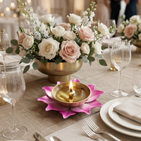 AG Elements Mini Lampe à Huile Rose en Laiton Écologique Faite à la Main Durable Étanche Résistante à la Chaleur 3 Pouces pour Décoration de Mariage et de Maison