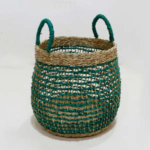 Cesta de Almacenamiento de Hierba Marina Natural, Plegable, Tejida, con Asas, para Ropa, Cocina, Guardería - Product Image 4