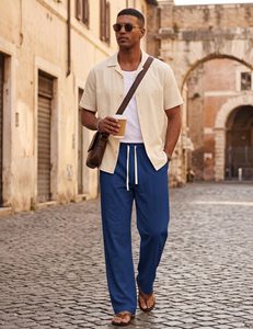 Lightweight Men's Solid <b>Trousers</b> 100% Cotton Fashion Streetwear Joggers Pants Soft Yoga Running Lounge Casual Pants with Pockets - Product Image 3