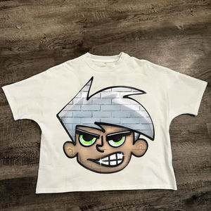 Camiseta Blanca 100% Algodón con Cuello Redondo, Impresión DTG Personalizada, Logotipo Desgastado, Corte Recto para Hombre - Product Image 5