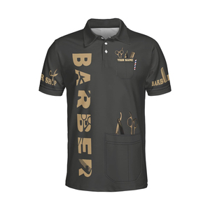Camiseta de poliéster personalizada con MOQ bajo, ropa de trabajo de manga corta para peluquería, cuello redondo, unisex - Product Image 2