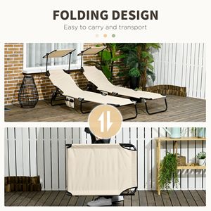 Sdraio Pieghevole in Alluminio con Rattan e Legno, con Parasole per Spiaggia e Patio - Product Image 6