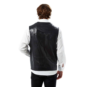 New Arrival Plain Dyed Breathable Custom Color Men Leather <b>Vest</b> Made in Pakistan Factory Made Men Leather <b>Vest</b> - Product Image 3