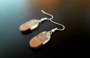 Wooden Drop Earrings Contemporary Jewelry Designer Earrings Stylish Accessories Gift For Her Creative <b>Resin</b> Premium <b>Resin</b> <b>Crafts</b> - Product Image 3