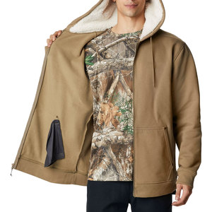 Men's <b>Sherpa</b> <b>Lined</b> Zip Up Hoodie Thick Fleece Winter Warm <b>Jacket</b> Solid Khaki Heavyweight Sweatshirt Casual Hooded Outwear - Product Image 2