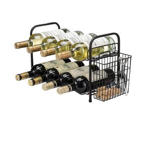 Estante para Botellas de Vino de Metal Dorado Moderno, Independiente, para 5 Botellas, Soporte para Botellas de Vino de Sobremesa, para Gabinete, Alacena, Almacenamiento de Botellas de Vino - Product Image 3