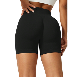 Prix d'usine – Vêtements de sport sans couture taille mi-haute effet push-up, logo personnalisé, séchage rapide, écologiques, respirants, 250 GSM Spandex - Product Image 4