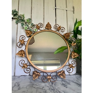 Miroir mural d'intérieur design, motif feuille, décoration classique et moderne, plusieurs finitions disponibles. - Product Image 1