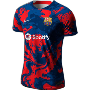 Camiseta de Fútbol Personalizada para Hombre, Manga Corta, Cuello Redondo, Impresión Sublimada, Rojo y Azul, Logotipo Personalizado, 100% Poliéster, Proveedor al por Mayor - Product Image 1