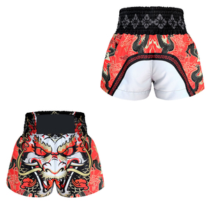Traditional Thai Style Muay Thai Shorts Solid Pattern Authentic Kickboxing Trunks Men Women Canvas <b>Stretch</b> Lightweight Durable - Product Image 5