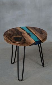 Tabouret de maquillage et chaise de salle à manger empilable en bois massif et résine, petit modèle, pour salon, à prix abordable, table d'appoint pour la maison - Product Image 4