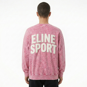 Sweat-shirt oversize délavé à l'acide, broderie 3D en relief personnalisée, molleton épais, col rond, épaules tombantes, streetwear homme - Product Image 3