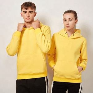 Alta calidad 390gsm 100% algodón Interlock DOBLE TEJIDO Polar forro polar Unisex esencial sólido pulóver sudaderas con capucha para hombres y mujeres - Product Image 6