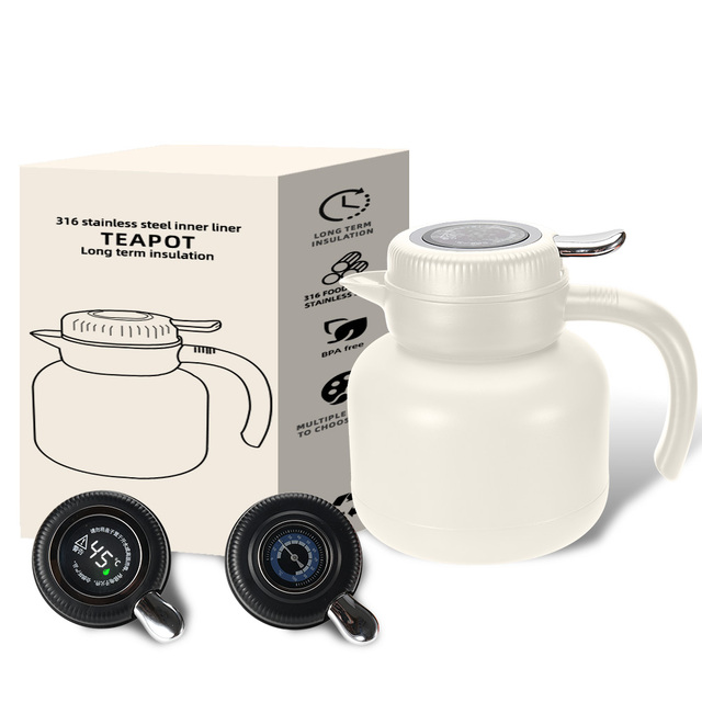 1.5 L Temperature Display Vacuum Insulated Stainless Steel Thermal Smart Thermos Coffee Pot