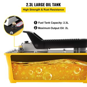 Pompe hydraulique à pied 10 000 PSI avec réservoir air/hydraulique de 0,6 gallon et pistolet pulvérisateur – Outil de réparation automobile - Product Image 6