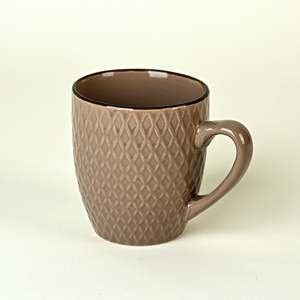 ชุดแก้วกาแฟเซรามิกเคลือบสีน้ำตาลเอิร์ธโทน 4 ใบ ลายดอกไม้ ใช้กับไมโครเวฟได้ พิมพ์ลายแบบซับลิเมชั่น พร้อมฝาปิด ใช้สำหรับชาได้ - Product Image 1