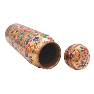 Stylish Floral <b>Copper</b> Drinking <b>Water</b> <b>Bottle</b> with Tight Seal Lid for Home Hotel Office School Gym and Outdoor Travel Use - Product Image 3