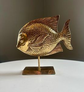 Sculpture de poisson en laiton royal, accent décoratif pour centre de table et décoration intérieure sophistiquée - Product Image 5