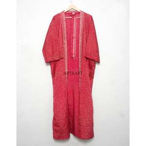 Hot Selling Women's Long Silk Sari <b>Kimono</b> Handmade Vintage Patchwork Bridesmaid Robes Free Size Nightwear for Summer - Product Image 6