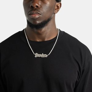 Pendentif chaîne pour homme en diamant de laboratoire, plaqué rhodium, or rose, or blanc, argent, style hip-hop, élégant, bijoux de créateur, cadeau - Product Image 5