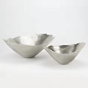 Tazón de Servir de Metal de Estilo Contemporáneo, Tazón de Acero Inoxidable para Alimentos, Vajilla Moderna para Cocina y Comedor, Plato para Servir Ensaladas y Frutas - Product Image 4