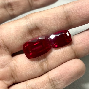 Rubí rojo sintético cultivado en laboratorio, corte cojín, a precio de fábrica para la fabricación de joyas. - Product Image 2