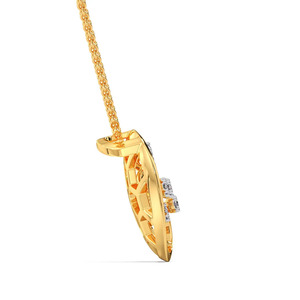 Collar con Colgante de Diamante en Forma de Media Luna Geométrica Calada con Diseño de Panal de Abeja - Product Image 4