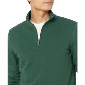 Sweat-shirt décontracté pour homme, automne, rouge, col zippé, tricoté, avec poche et logo imprimé, à prix avantageux - Product Image 4