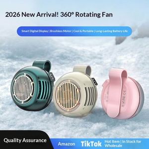 Ventilateur portable sans pales 1000 mAh 2,1 W, rechargeable USB, 5 vitesses, mini, à clipser, à suspendre à la taille, en ABS, effet tourbillon - Product Image 3