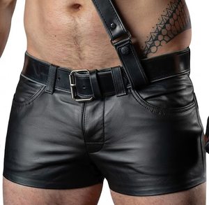 Pantalones Cortos Clásicos de Cuero Genuino para Hombre, Primera Capa, Gruesos, de Alta Calidad, Estilo Urbano, Moda Gay - Product Image 6
