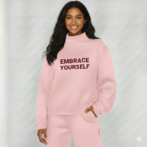 Sweat-shirt à col montant pour femme en coton premium – Fournisseur hiver - Product Image 1