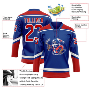 Maillots de hockey sur glace personnalisés OEM, respirants, imprimés par transfert thermique, couleur et logo personnalisés - Product Image 3