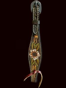 Cabecera de caballo de cuero tallado con logotipo personalizado de calidad superior Producto ecuestre occidental para montar a caballo - Product Image 3