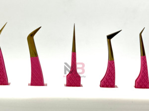 Magma Beauty Stainless Steel Eyelash Tweezers <b>Pink</b> Handle Precision Tip for Eyelash Extensions - Product Image 3