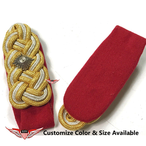 KEW Epaulettes de Hombro Trenzadas en Oro y Plata, Estrella Metálica Plateada Antigua, Accesorios de Lujo Personalizables para General - Product Image 3