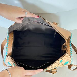 Ensemble de bagages de voyage pour femme, collection assortie 3 pièces, sac de voyage en cuir tooled Western, imprimé cactus coucher de soleil, nouveau - Product Image 6