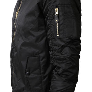 Wholesale OEM Services Custom <b>Black</b> Color Full Zip Water Resistant Bomber Jacket For <b>Men</b> Biker Outside Motorcycle Bomber Jackets - Product Image 2