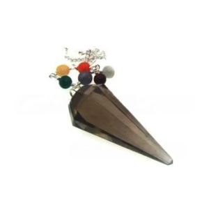 Péndulo de Cuarzo Ahumado Natural Hecho a Mano con Facetas, Cadena de Chakra, Figura de Mascota para Feng Shui, Radiestesia, Reiki y Sanación Espiritual - Product Image 4