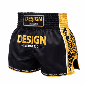 Pantalones Cortos de Muay Thai Ligeros de Última Tendencia, Pantalones Cortos de Boxeo Tradicionales de Satén, Pantalones Cortos de Pierna Ancha para Entrenamiento de Kickboxing, Proveedor OEM - Product Image 1