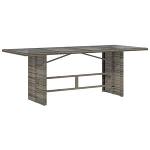 Conjunto de Comedor de Jardín con Reposabrazos Ajustables Grandes en Ratán Sintético Gris - Product Image 4
