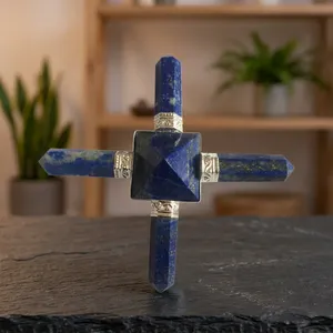 Generatore di Energia a Piramide in Lapislazzuli, Pietra Chakra, Gemma, Cristallo, <span class=keywords><strong>Arte</strong></span> e Oggetto da Collezione, Statuetta Artigianale Ecologica - Product Image 2
