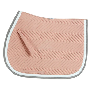 Tapis de selle en coton pour chevaux avec rembourrage en mousse pour l'entraînement au saut, doublure en polaire polyester, design en maille respirant - Product Image 5