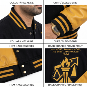 Blouson universitaire personnalisé pour homme en laine véritable et cuir, color-block, pour fraternité, streetwear, vente en gros OEM - Product Image 4