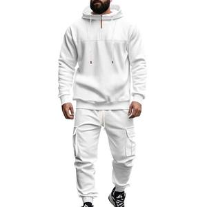 Chándal con Capucha para Hombre, Color Beige, Largo, Color Sólido, Casual, Transpirable, Corte Regular, con Bolsillos Laterales, para Otoño - Product Image 6
