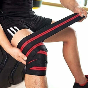 High Quality Weightlifting <b>Knee</b> Wraps Premium Elastic Material Strong Compression Adjustable Gym Training Gear - Product Image 2