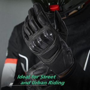 ถุงมือขี่มอเตอร์ไซค์หนังสำหรับผู้ชาย กันลื่น น้ำหนักเบา คุณภาพสูง ทนทาน จับกระชับมือ สวมใส่สบาย - Product Image 4