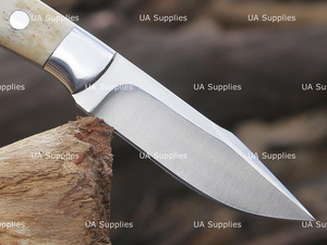 UA Supplies Hand Forged 12C27 Stainless Steel Drop Point Fixed Blade Hunting Bushcraft <b>Knife</b> Camel <b>Bone</b> <b>Handle</b> 8.5in Overall - Product Image 3